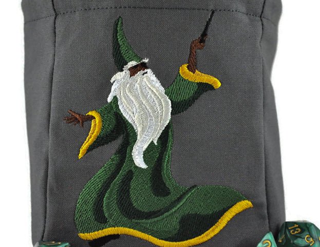 Green Wizard dice bag - Rowan Gate