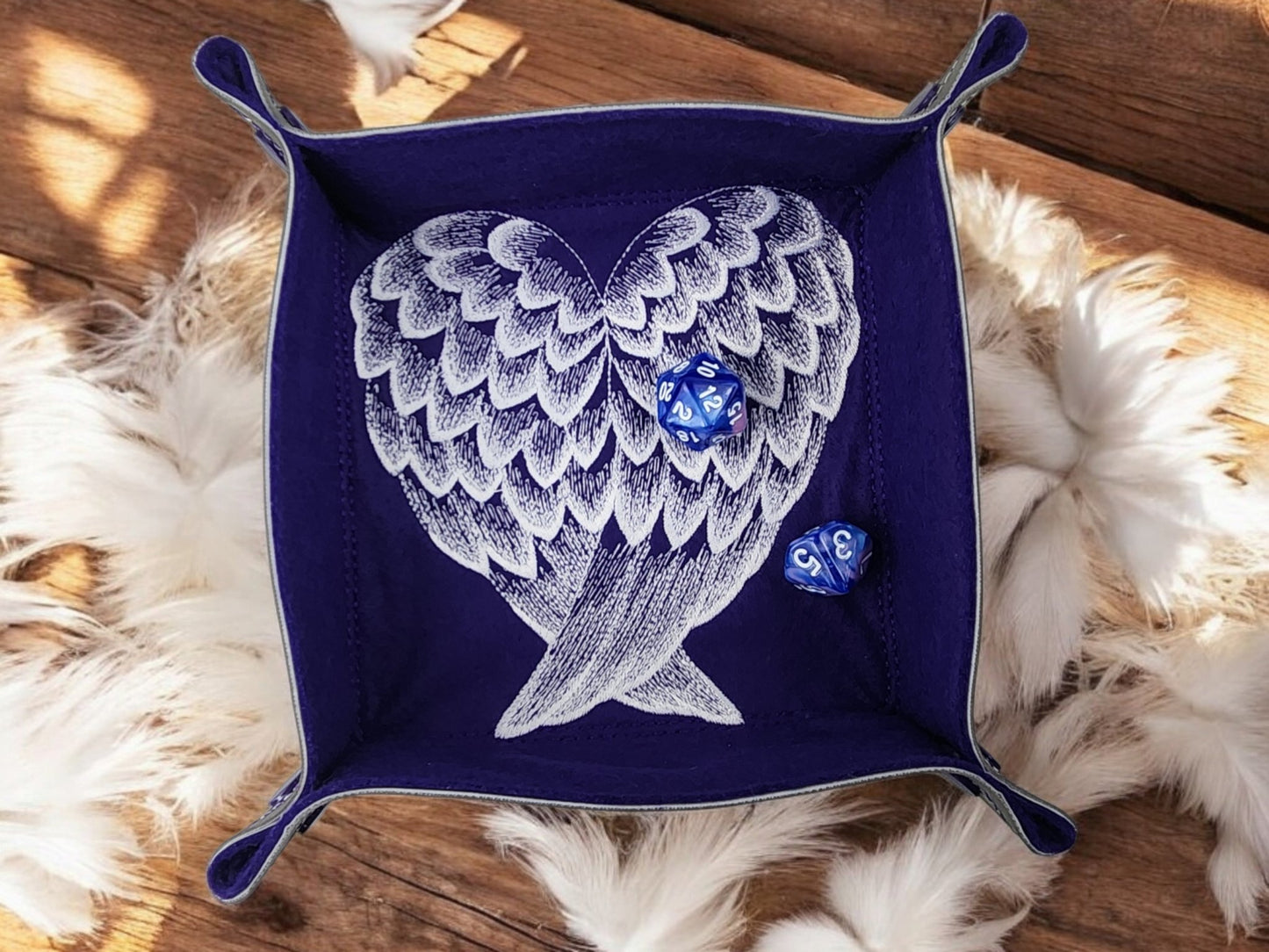 Heart Shaped Angel Wings Dice Tray - Rowan Gate