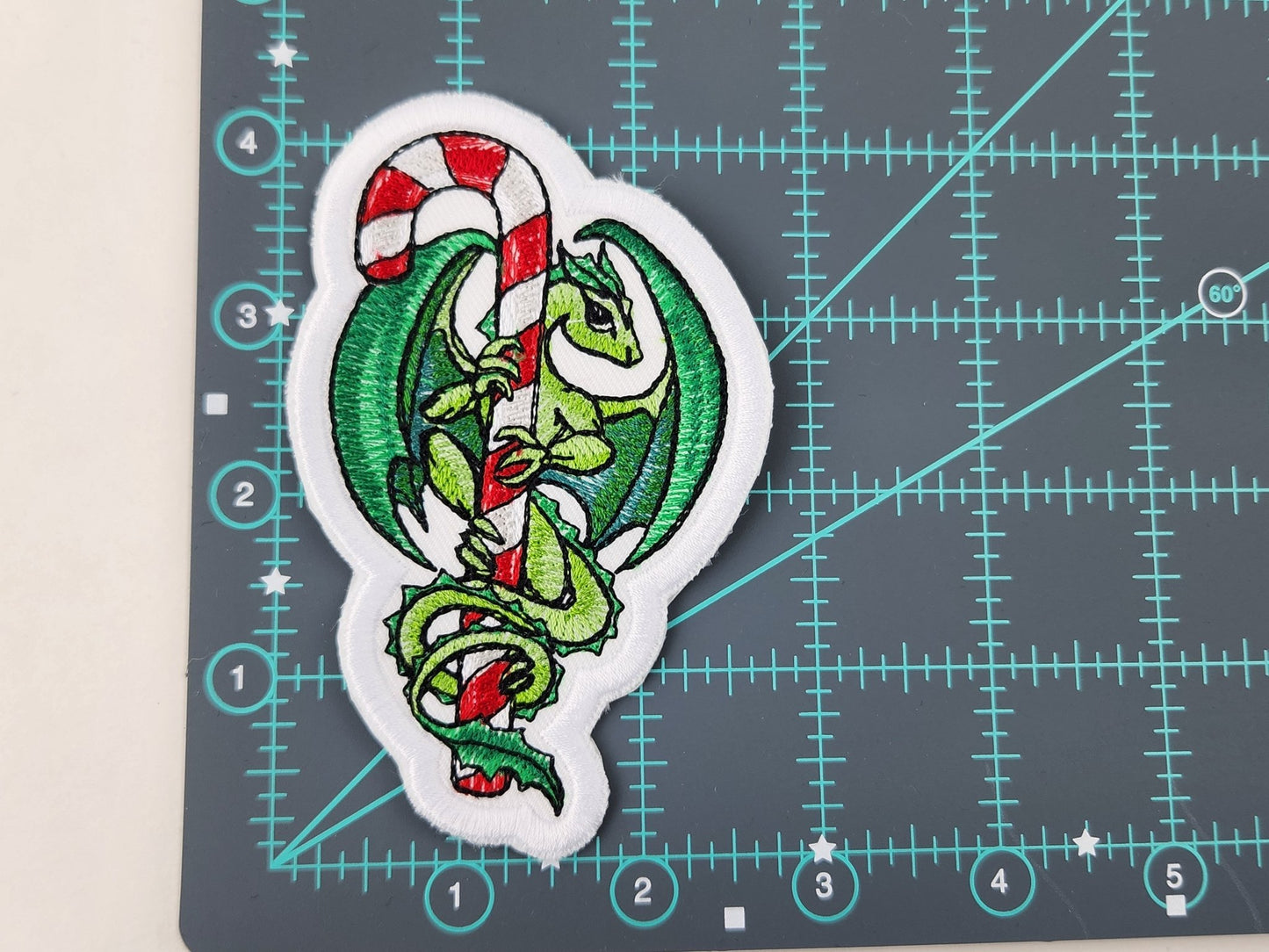 Holiday Dragon iron on patch - Rowan Gate