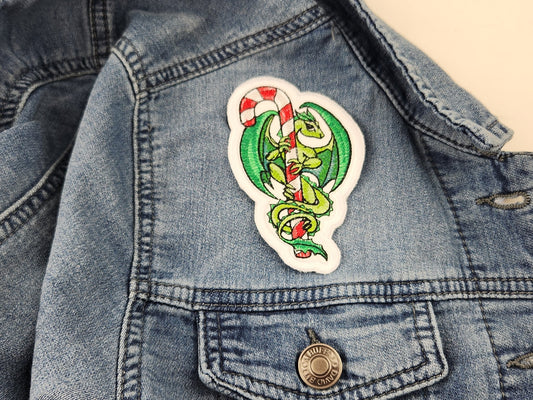 Holiday Dragon iron on patch - Rowan Gate