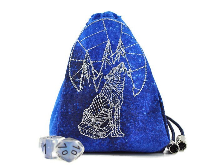 Howling wolf dice bag - Rowan Gate