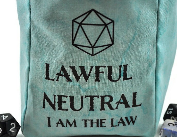 Lawful Neutral Dice Bag, Tan - Rowan Gate