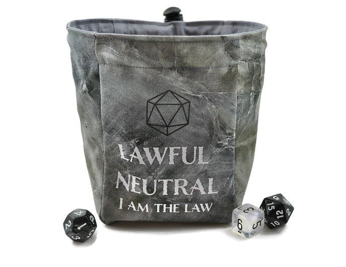 Lawful Neutral Dice Bag, Tan - Rowan Gate