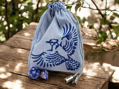 Blue Jay bird dice bag/ extra large