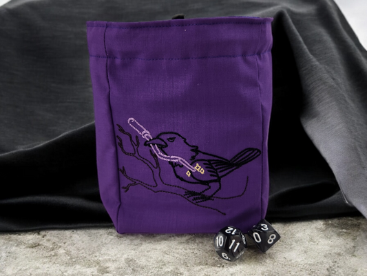 Crow and wand dice bag/ extra large