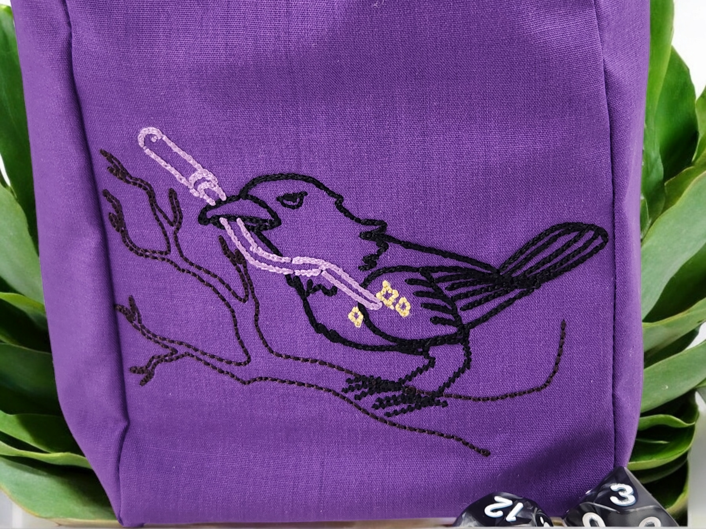 Crow and wand dice bag/ extra large