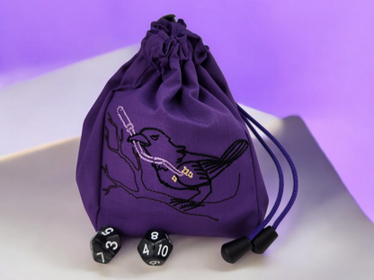 Crow and wand dice bag/ extra large