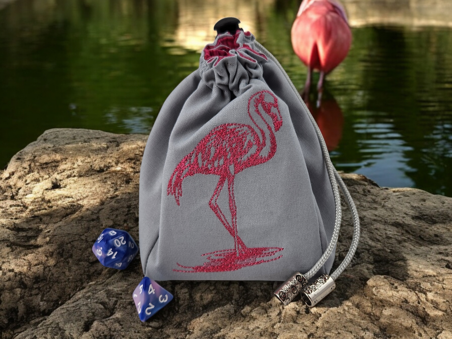 Flamingo Dice Bag