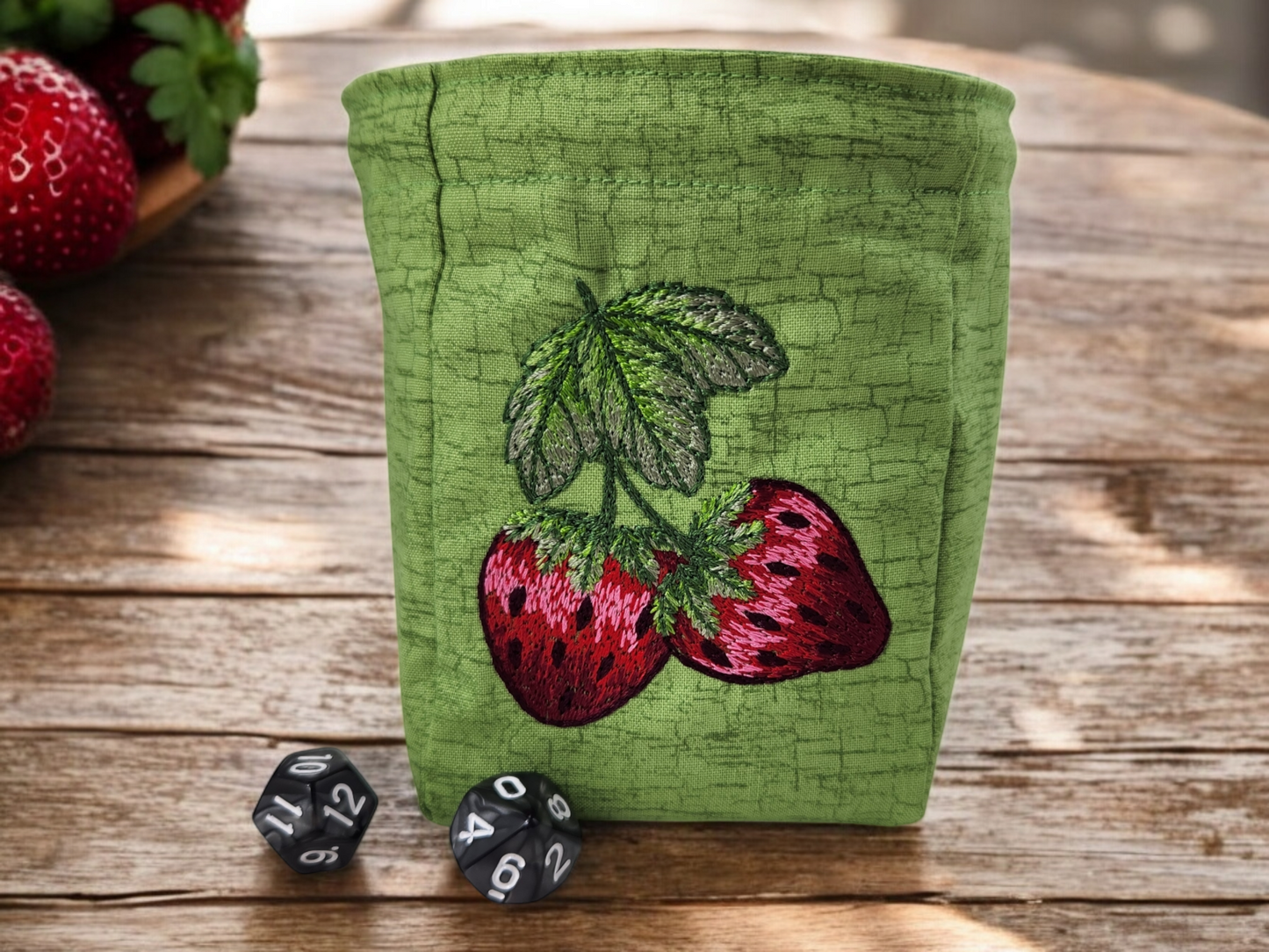 Strawberry dice bag