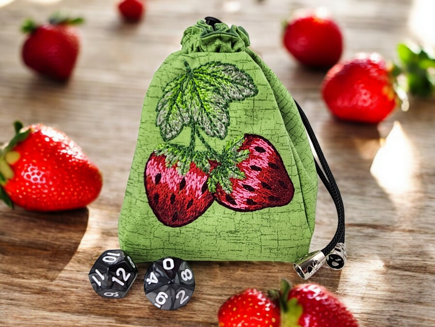 Strawberry dice bag