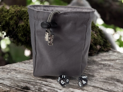 Gray squirrel on branch dice bag