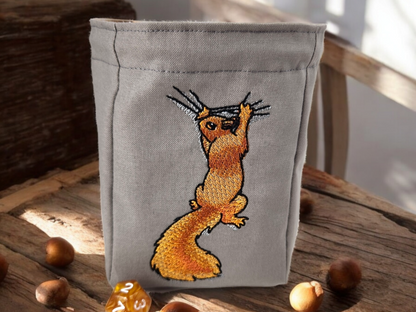 Clinging squirrel dice bag