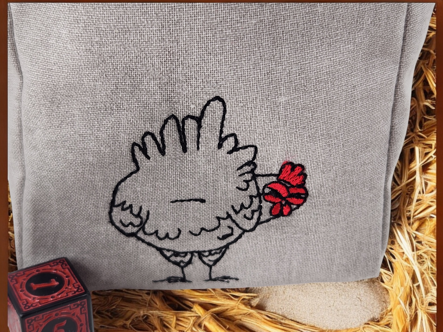 Funny chicken butt dice bag