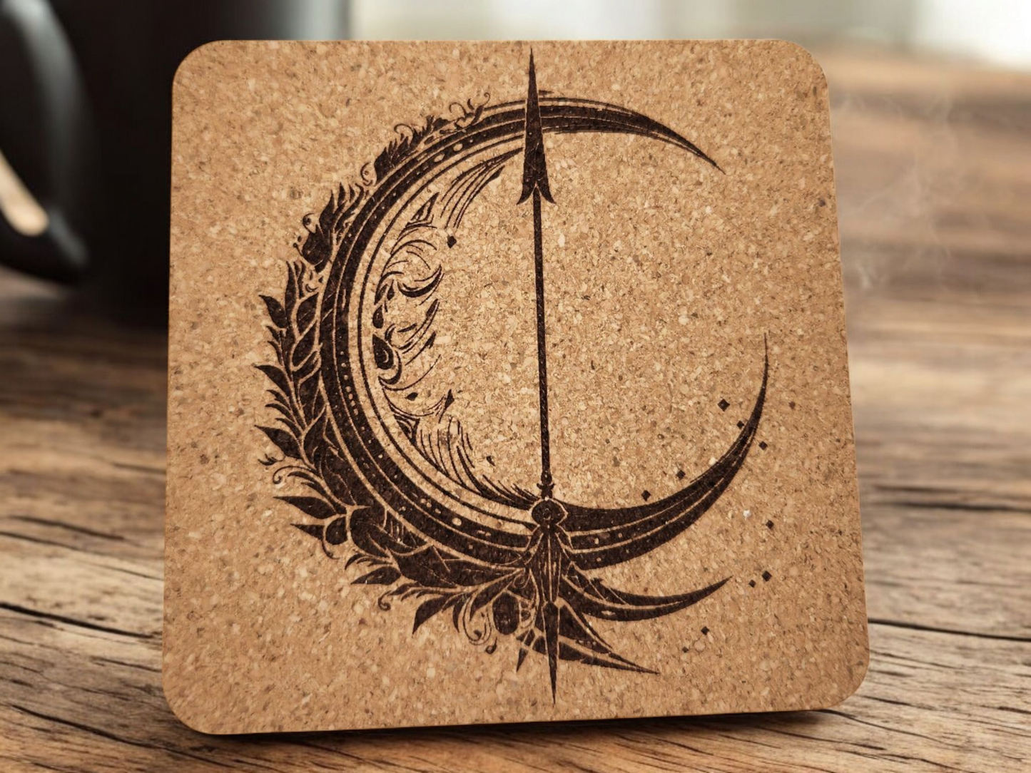 Set of 4 fantasy themed cork coasters