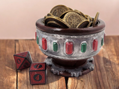 Goblet with coins dice container