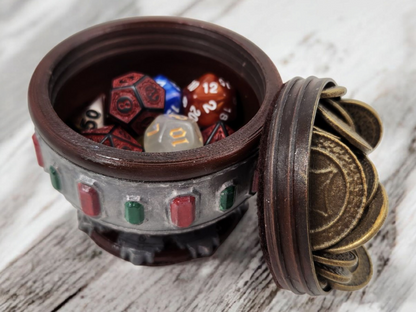 Goblet with coins dice container