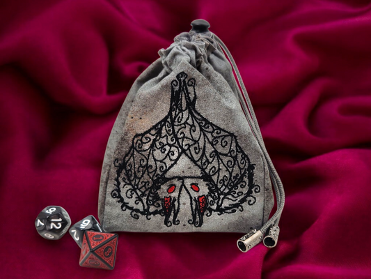 Bats in heart shape dice bag/ extra large