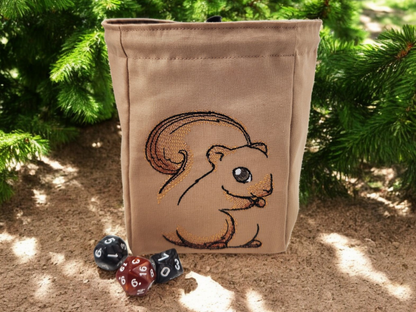 Cute squirrel dice bag/ extra large