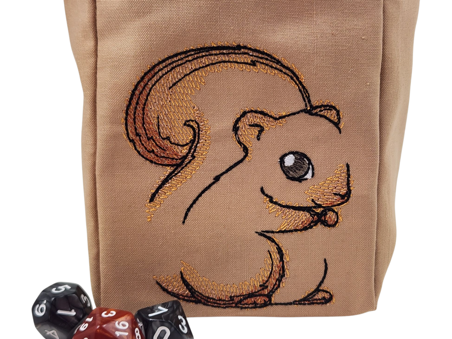 Cute squirrel dice bag/ extra large