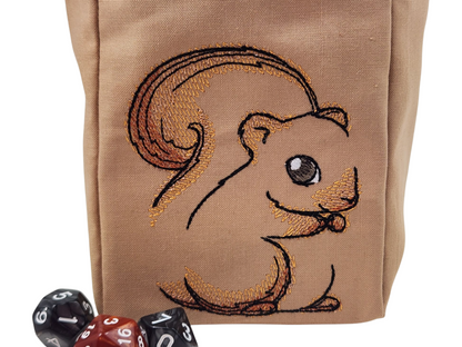 Cute squirrel dice bag/ extra large