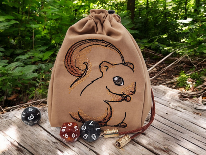 Cute squirrel dice bag/ extra large