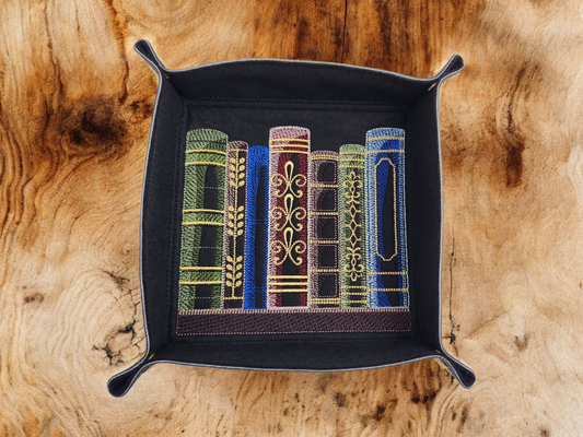 Bookshelf dice tray, set of books