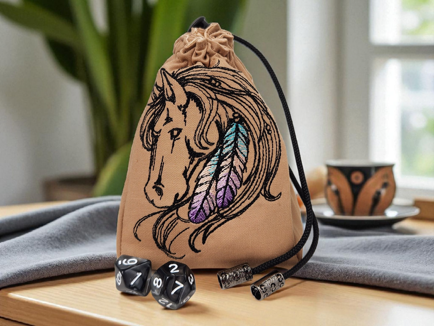 Horse design dice bag