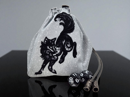 Dark wolf dice bag