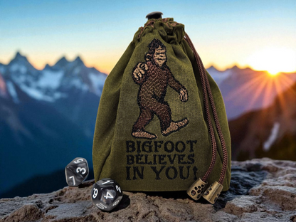 Bigfoot believes in you, dice bag