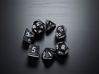 Plague doctor gift set, dice tower, dice bag and set of dice.