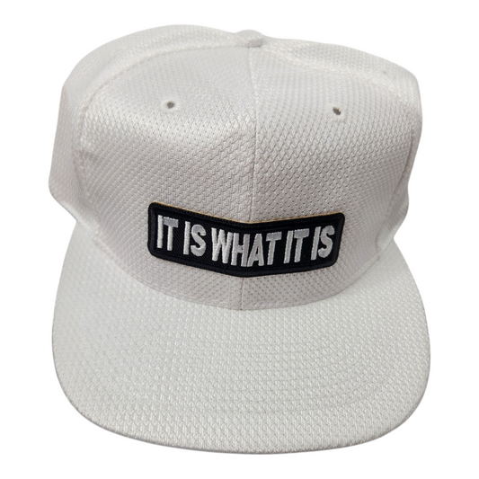baseball cap with attached embroidered patch, It is what it is