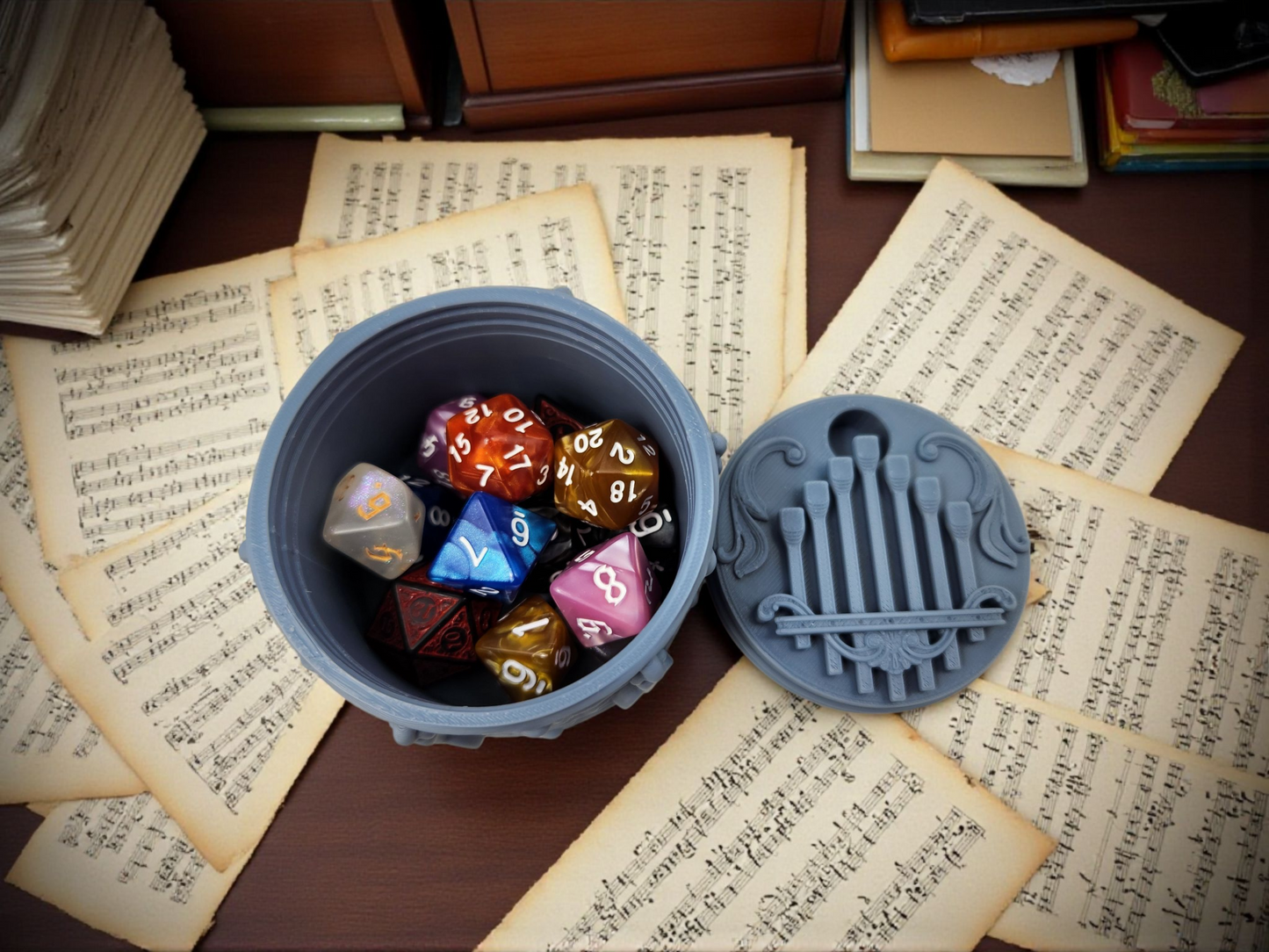 Bard gift set, dice bag and music dice box