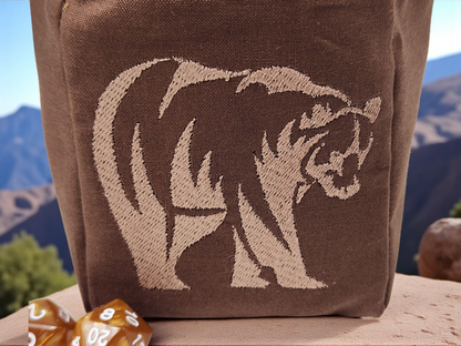 Brown bear dice bag