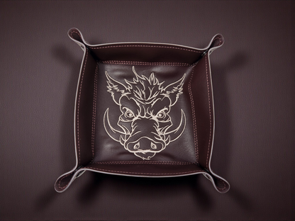 Boar's head gift set, dice tray and dice box