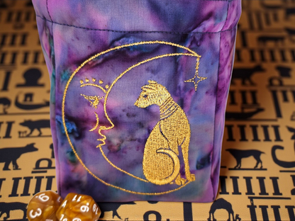 Sleek can and moon dice bag.