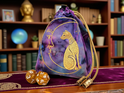 Sleek can and moon dice bag.