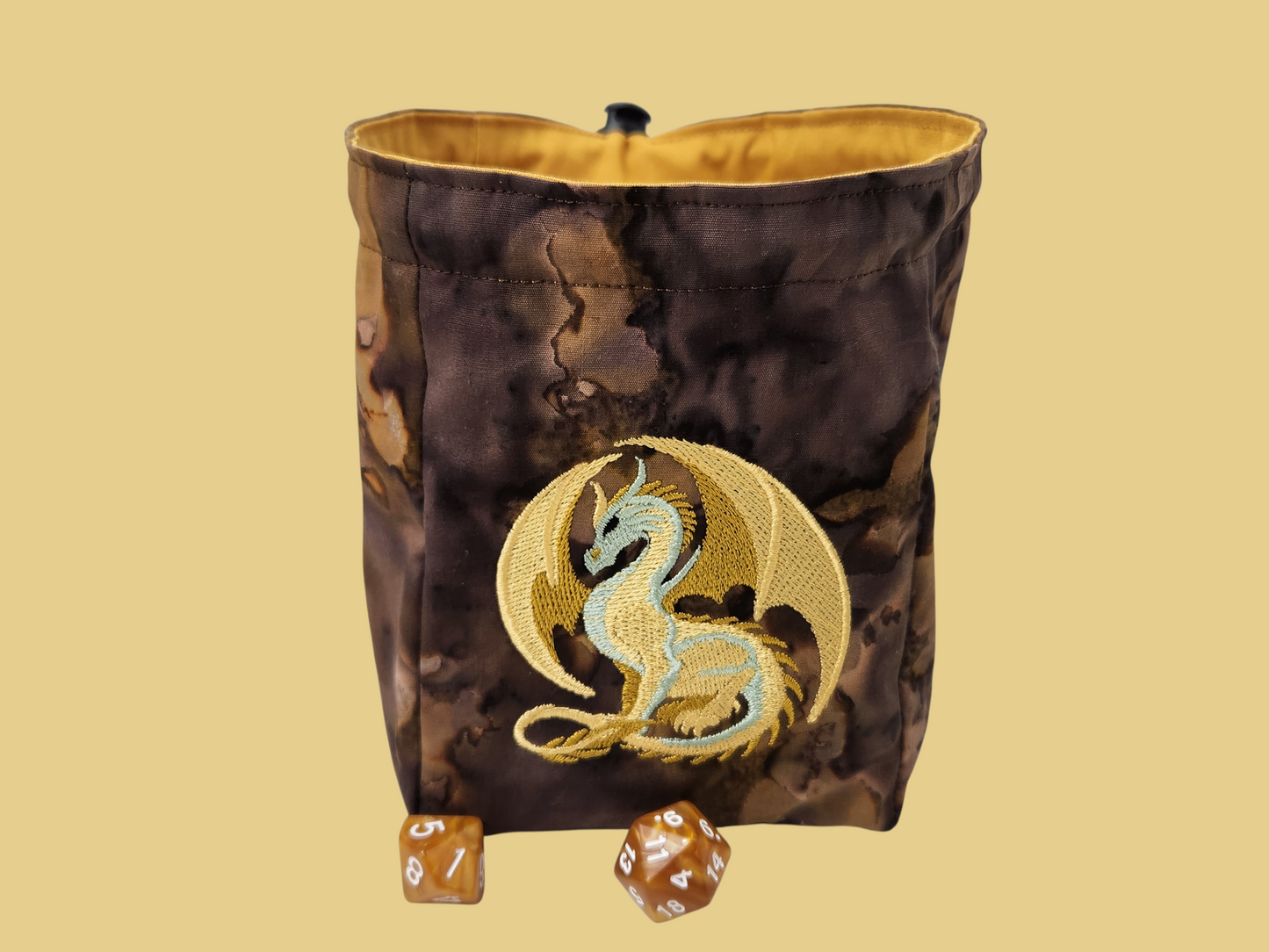 Golden Dragon Dice Bag - Large & Stylish Storage