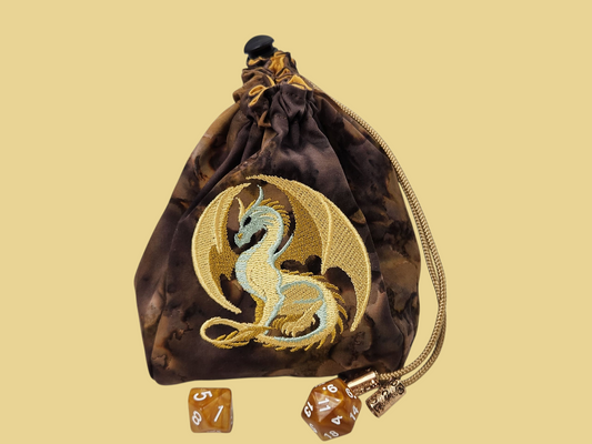 Golden Dragon Dice Bag - Large & Stylish Storage