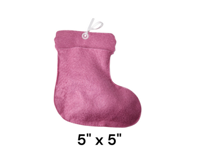 Small pink Christmas stocking gift set, dice set