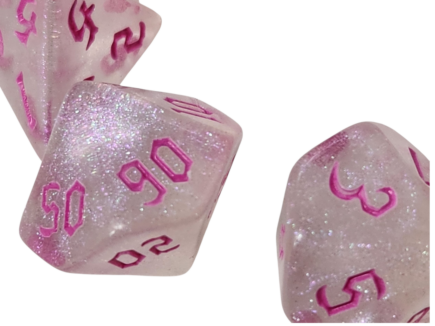 Small pink Christmas stocking gift set, dice set