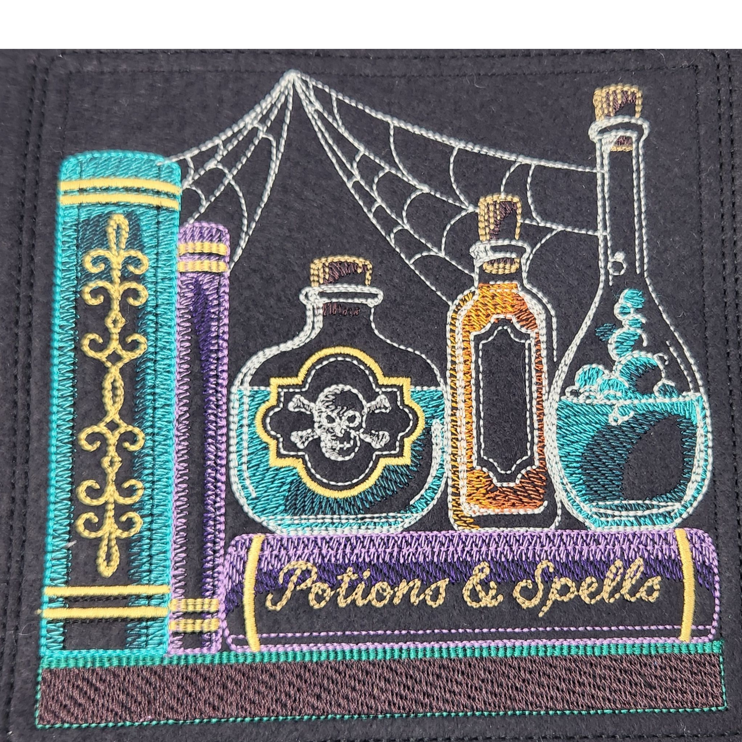 Large Embroidered Spellbooks and Potions Dice Tray for Adventurers