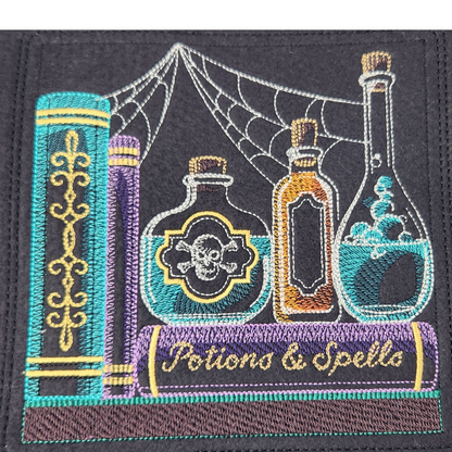 Large Embroidered Spellbooks and Potions Dice Tray for Adventurers