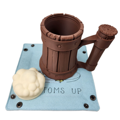 Gamer Gift Set: Bottoms Up Dice Tray &amp; Frothy Mug of Ale