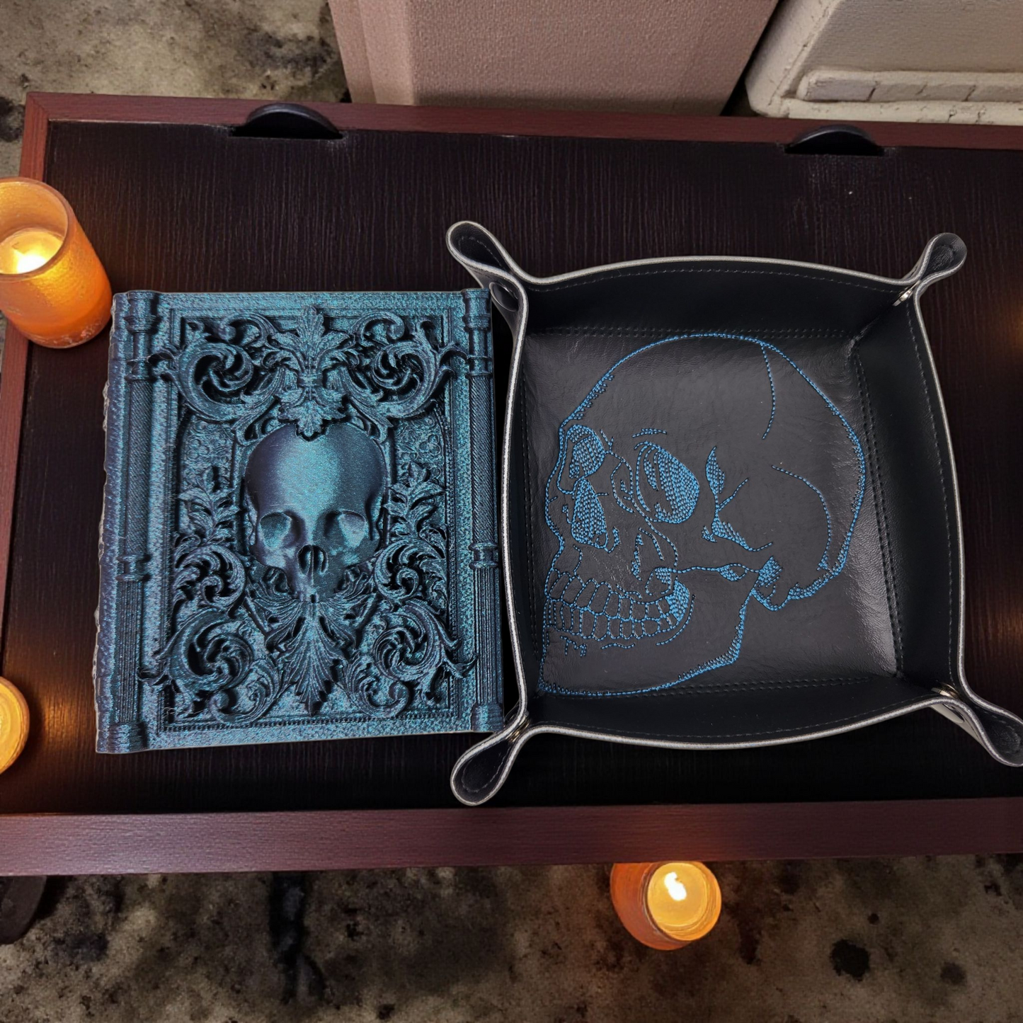 Skull Gift Set - Dice Tray & Tome Container