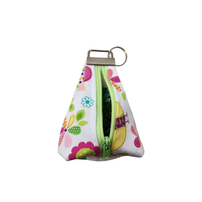 Grab and go small dice pouch with matching dice, flower and owl