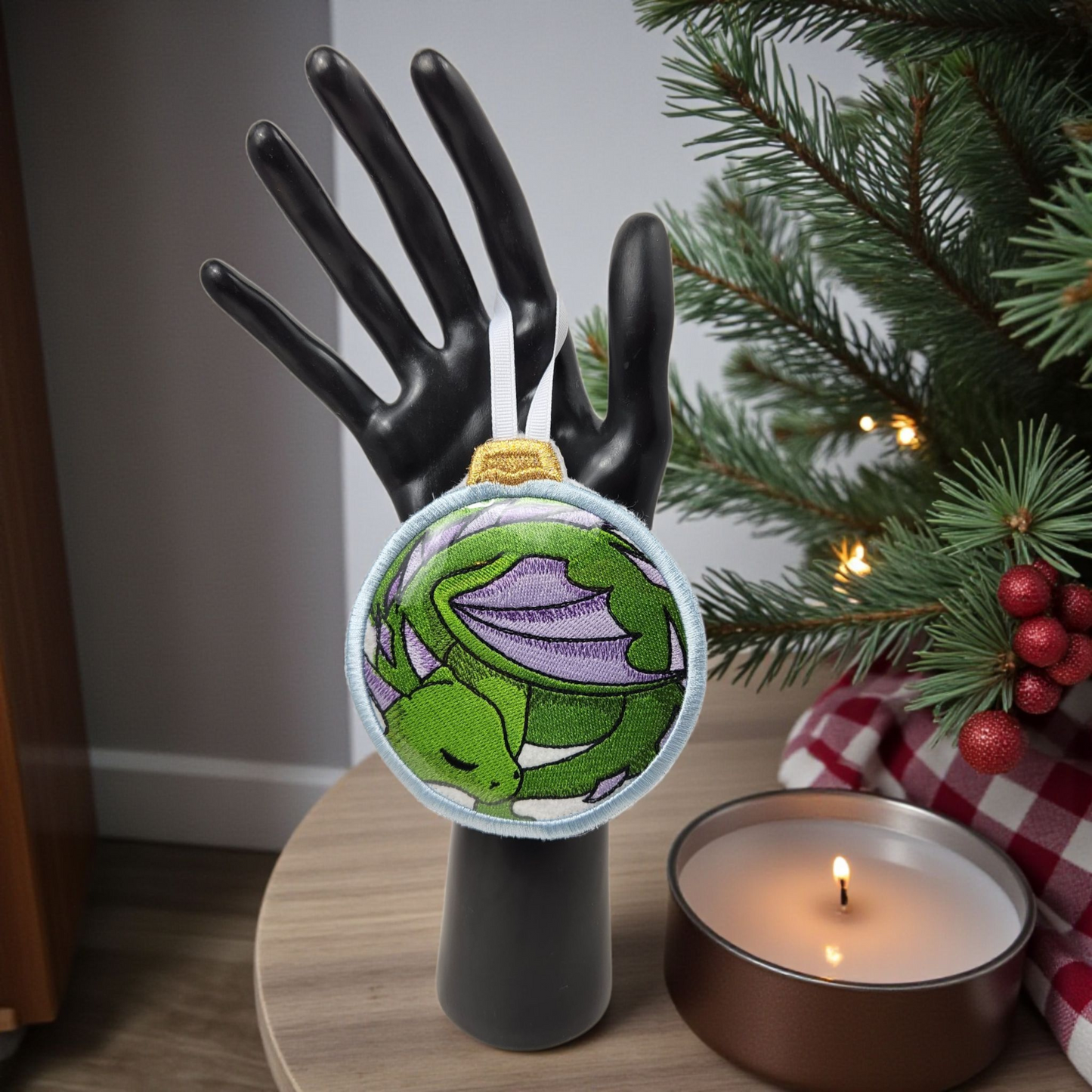 Sleeping Baby Dragon Christmas Ornament