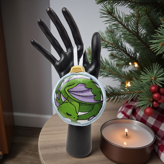 Sleeping Baby Dragon Christmas Ornament