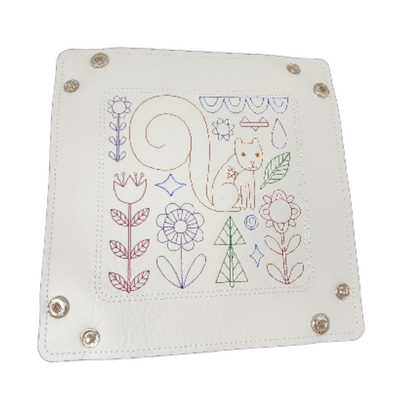 dice tray with Folk-Art fox design