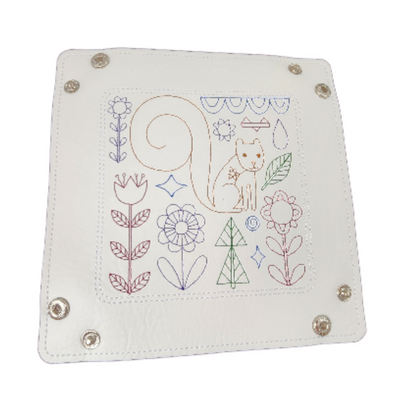 dice tray with Folk-Art fox design