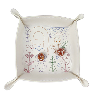 dice tray with Folk-Art fox design